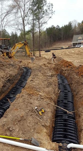 Laying field lines for a septic system 